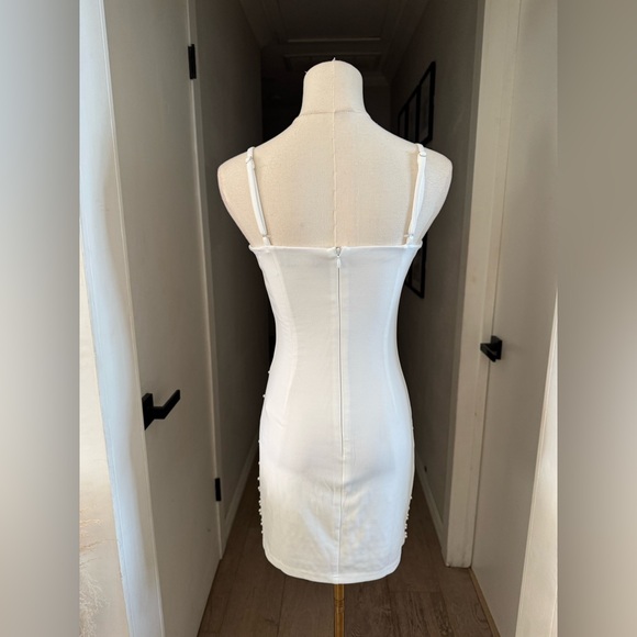 NWOT | Lulus | White Bodycon Pearl Sleeveless Mini Dress | Sz XS - Picture 7 of 9